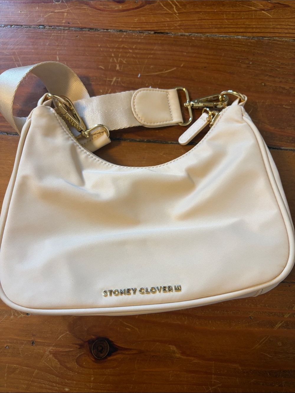 Stoney Clover Cream Shoulder Bag with 2 Wide Straps (1 short and 1 long)